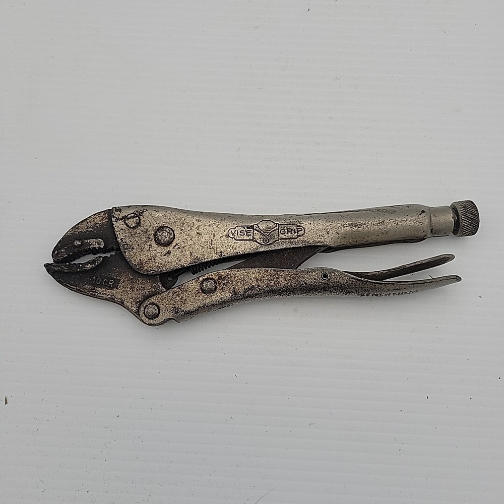 Vintage Petersen Dewitt Vise Grip 10CR Locking Pliers Made In USA Silver